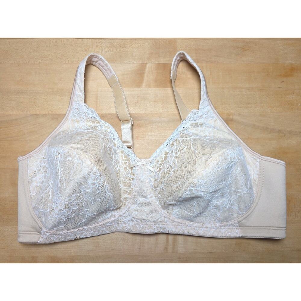 Playtex 18 Hour Perfect Lift Lace Bra E515 44C Soft Taupe Mother Of Pearl